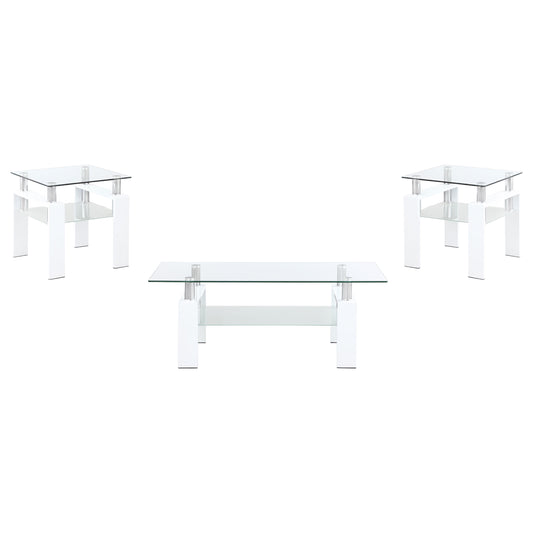 Dyer 3-piece Rectangular Coffee and End Table Set White