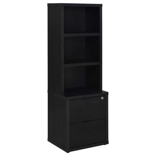 Westpark 3-piece Wall Unit Bookcase Set with USB Black