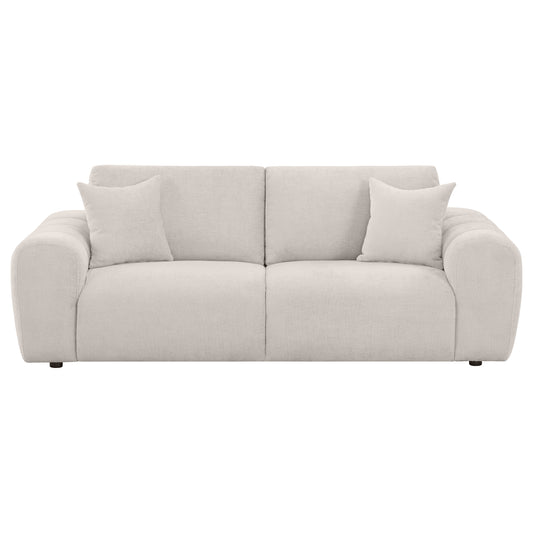 Burnett Chenille Upholstered Wide Arm Sofa Ivory