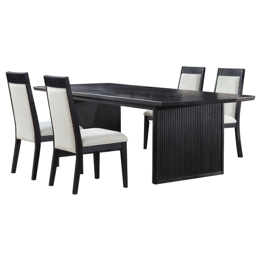 Brookmead 5-piece Extension Leaf Dining Table Set Black