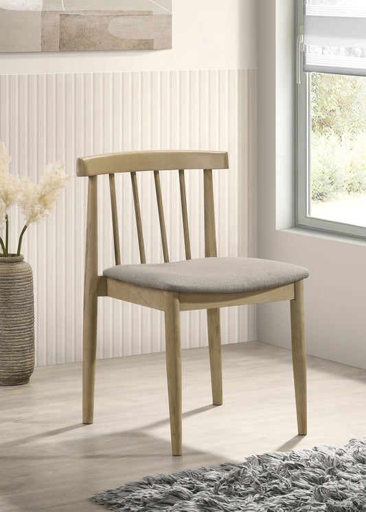 Cullen Dining Side Chair Upholstered Seat Natural Oak (Set of 2)