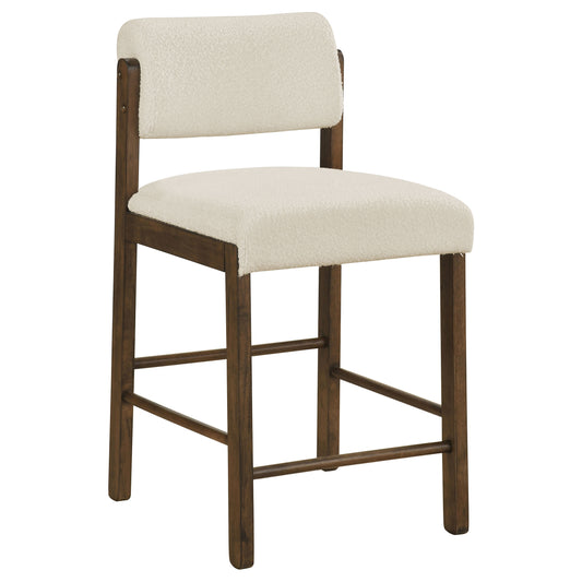 Kehoe Upholstered Counter Height Chair Cream and Walnut (Set of 2)