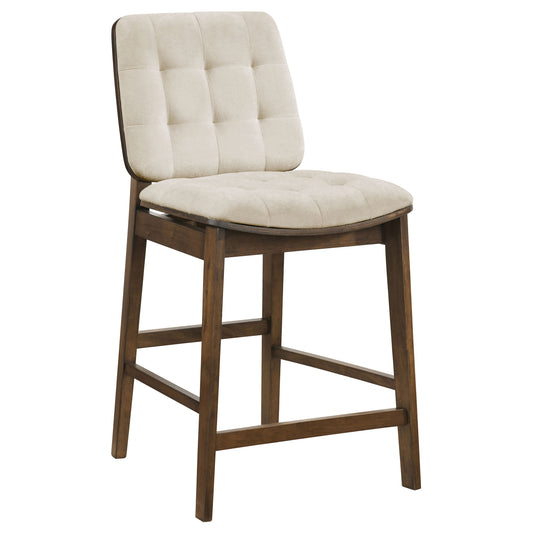 Redbridge Upholstered Counter Chair Cream and Walnut (Set of 2)