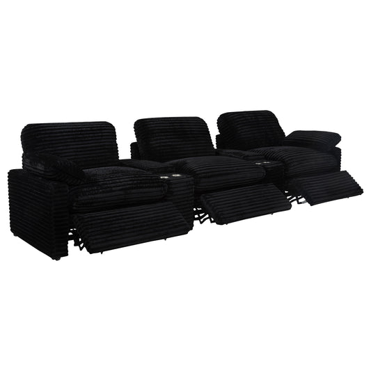 Collins 5-Piece Power Reclining Home Theater Seating Black