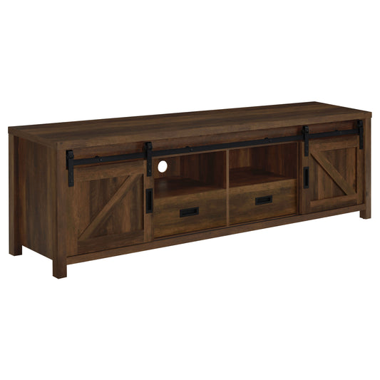 Madra 2-door Engineered Wood 79-inch TV Stand Dark Pine
