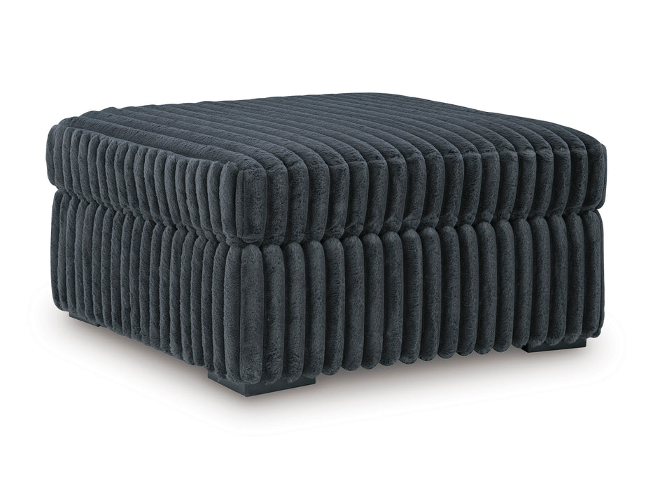 Midnight Madness Oversized Ottoman- Gunmetal