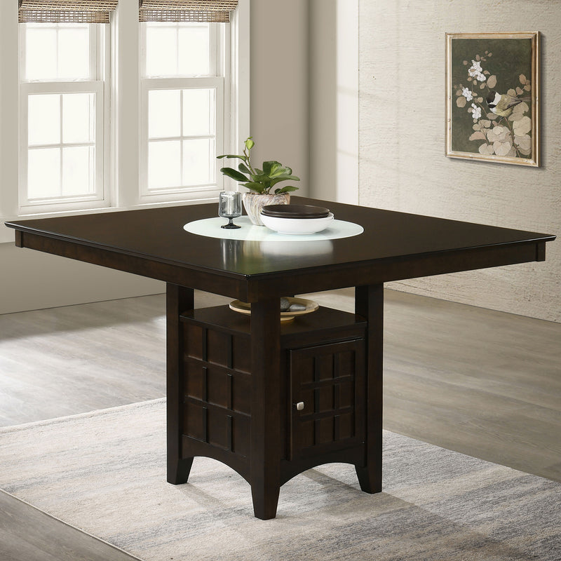Gabriel Square Counter Height Dining Table with Storage Cappuccino