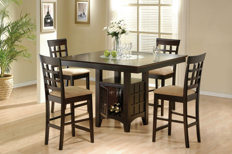 Gabriel 5-Piece Lattice-Back Counter Height Dining Set Cappuccino