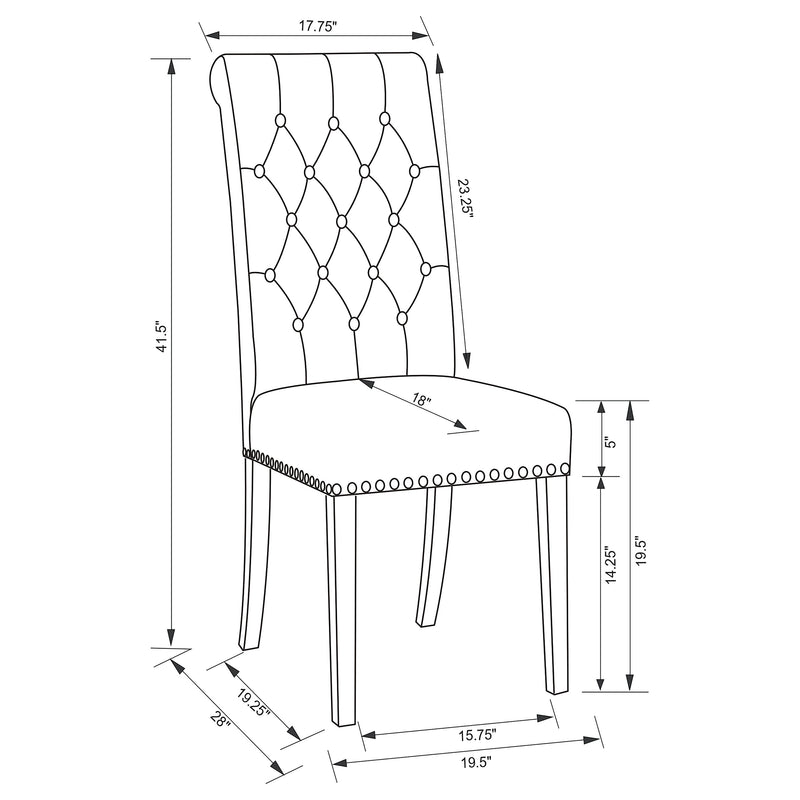 Alana Velvet Upholstered Dining Side Chair Sand (Set of 2)
