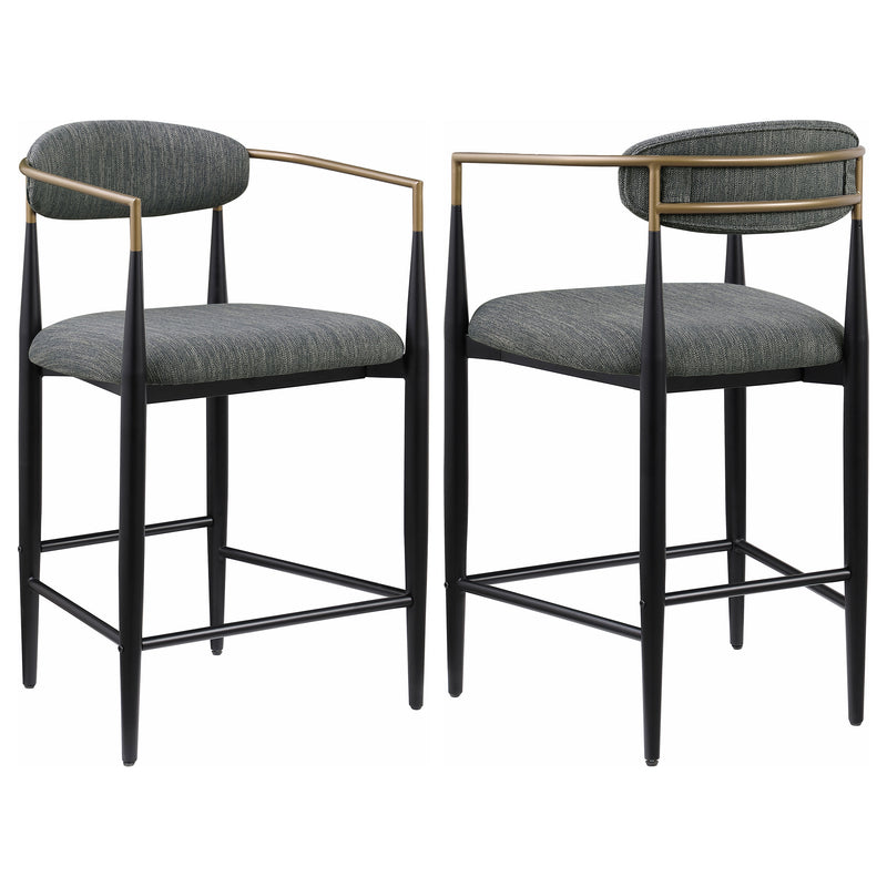Tina Fabric Upholstered Counter Chair Grey (Set of 2)