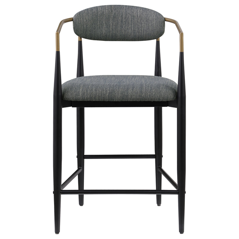 Tina Fabric Upholstered Counter Chair Grey (Set of 2)