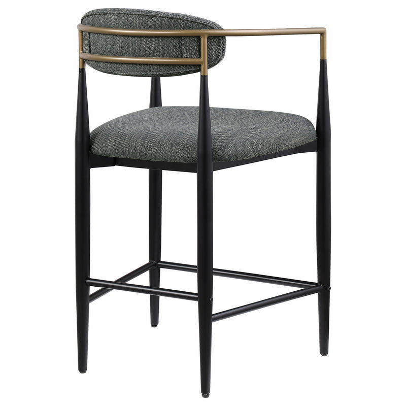 Tina Fabric Upholstered Counter Chair Grey (Set of 2)