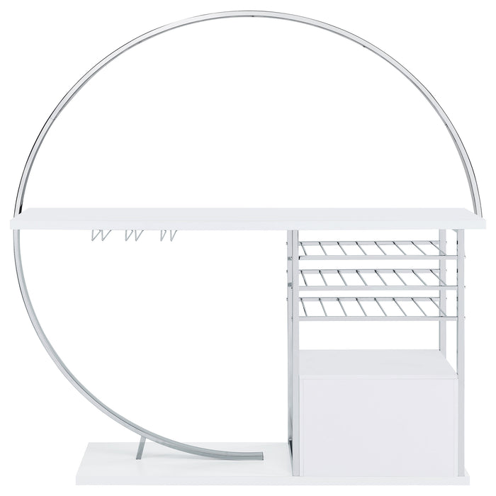 Risley 2-door Circular LED Wine Cabinet White High Gloss