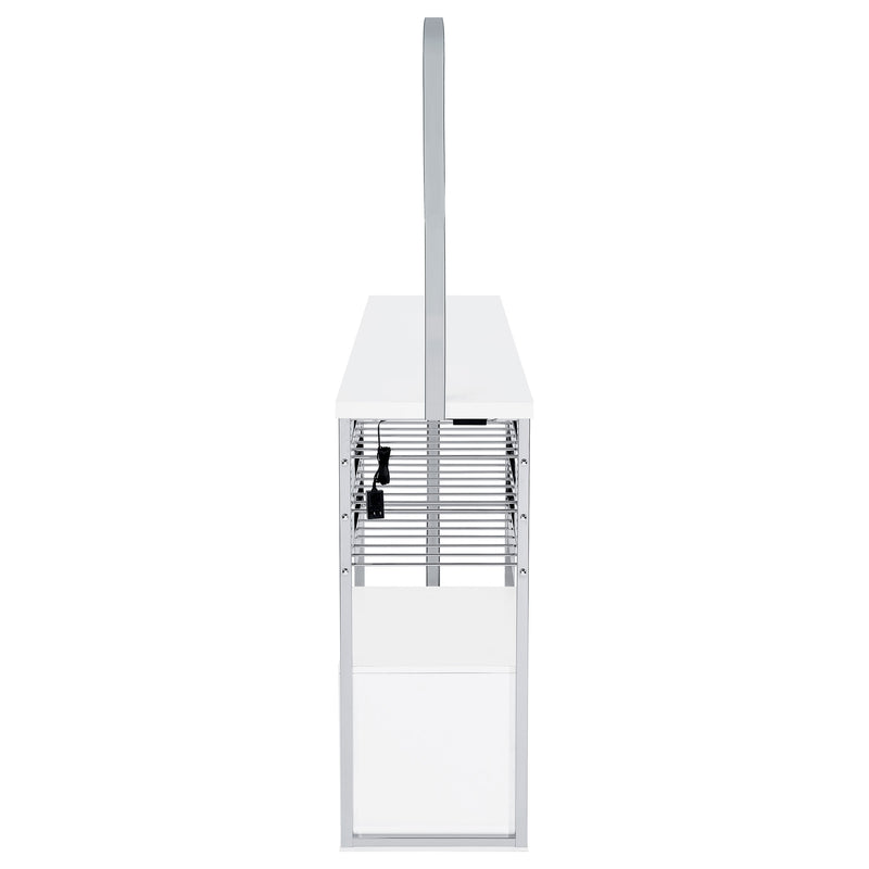 Risley 2-door Circular LED Wine Cabinet White High Gloss
