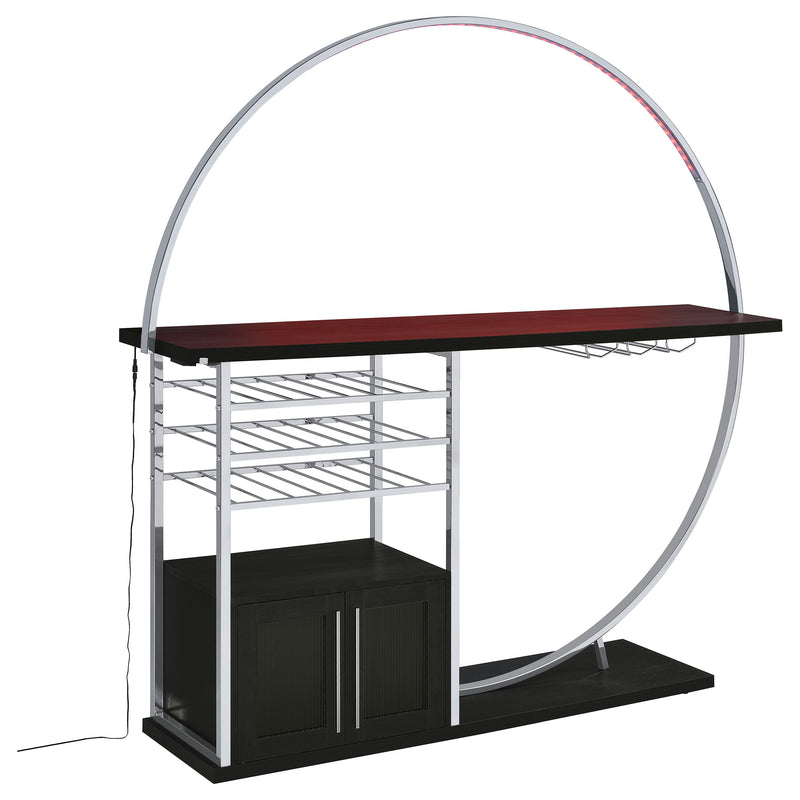 Risley 2-door Circular LED Wine Cabinet Dark Charcoal