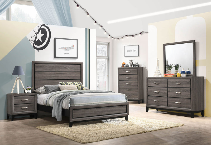 Watson Four-piece Full Bedroom Set Grey Oak