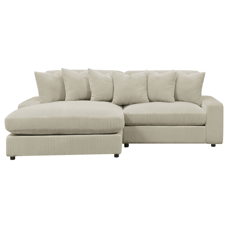 Blaine 2-Piece Corduroy Reversible Chaise Sectional Sofa Sand
