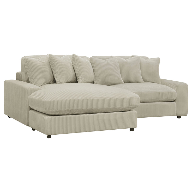 Blaine 2-Piece Corduroy Reversible Chaise Sectional Sofa Sand