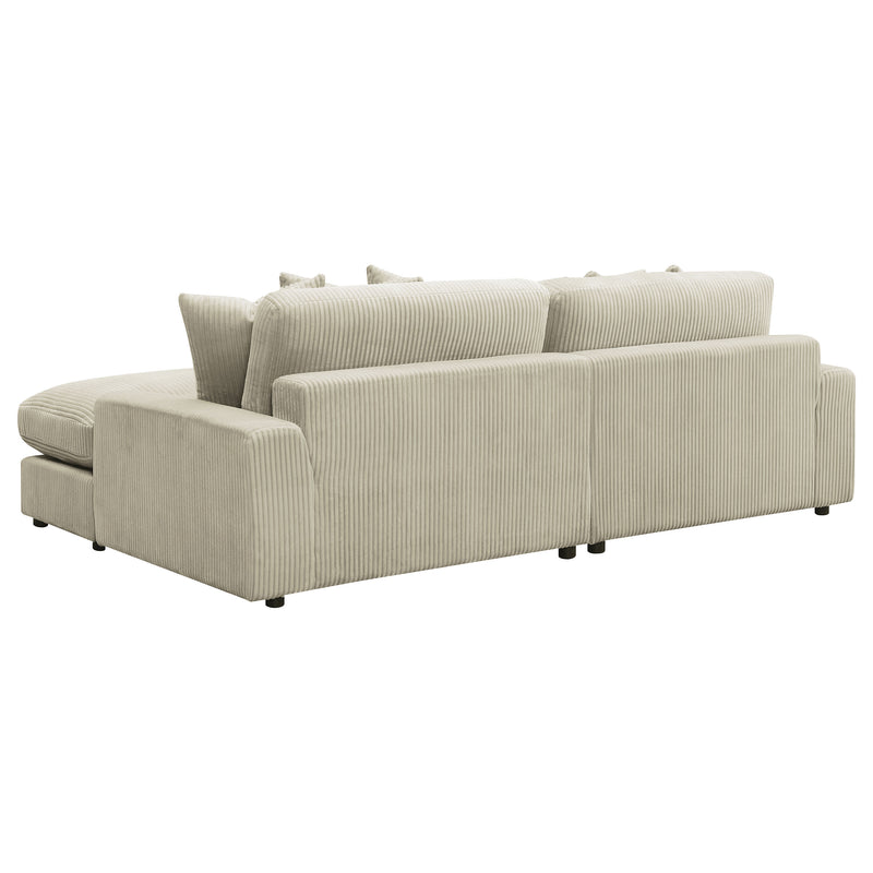 Blaine 2-Piece Corduroy Reversible Chaise Sectional Sofa Sand
