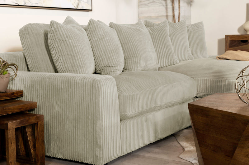 Blaine 2-Piece Corduroy Reversible Chaise Sectional Sofa Sand