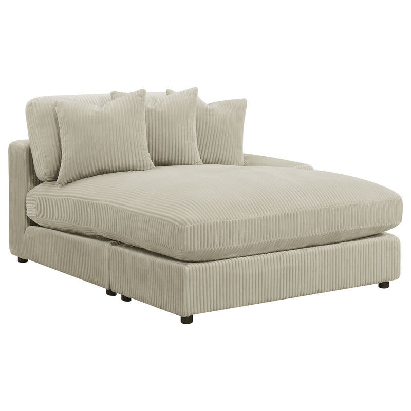 Blaine 3-Piece Corduroy Reversible Chaise Sectional Sofa Sand