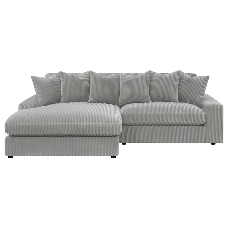 Blaine 2-Piece Corduroy Reversible Chaise Sectional Sofa Fog