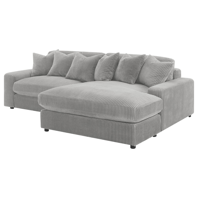 Blaine 2-Piece Corduroy Reversible Chaise Sectional Sofa Fog