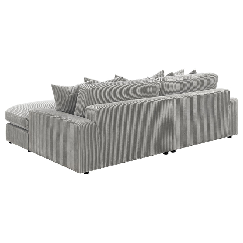 Blaine 2-Piece Corduroy Reversible Chaise Sectional Sofa Fog