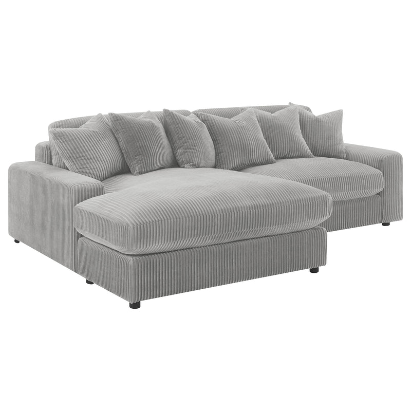 Blaine 2-Piece Corduroy Reversible Chaise Sectional Sofa Fog