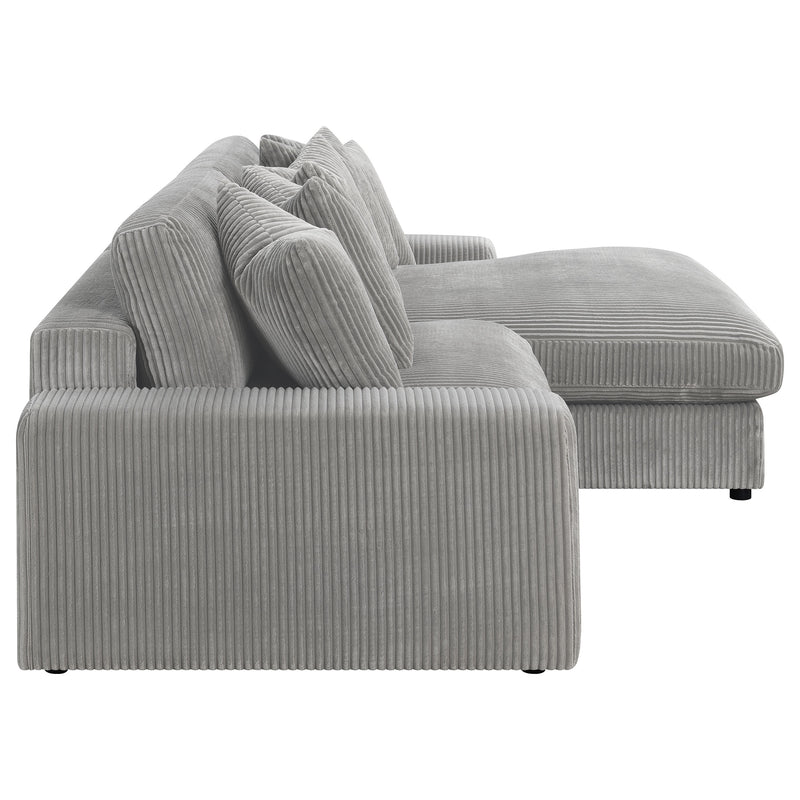 Blaine 2-Piece Corduroy Reversible Chaise Sectional Sofa Fog