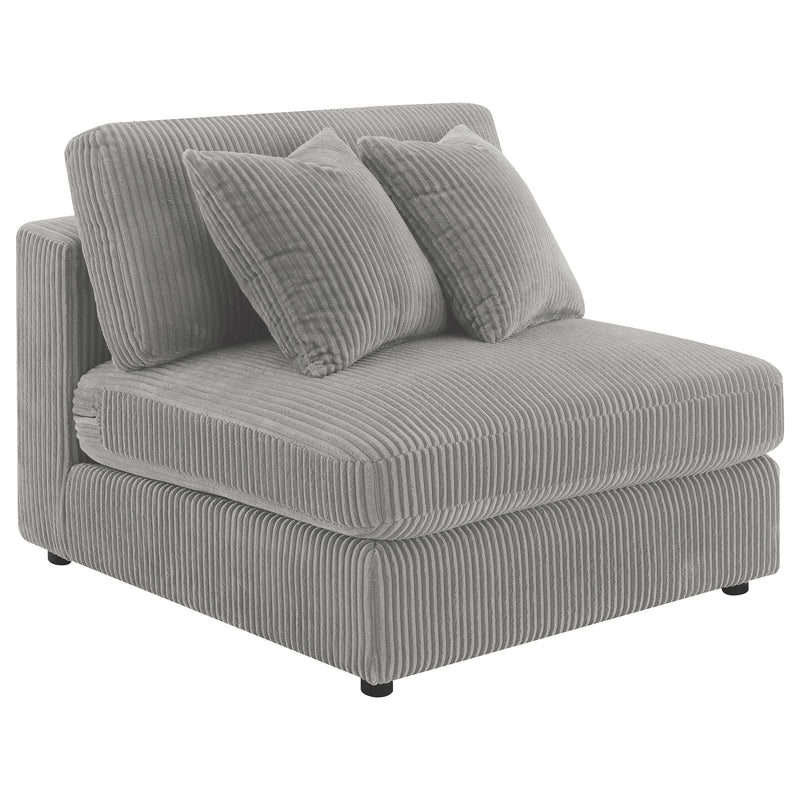 Blaine 3-Piece Corduroy Reversible Chaise Sectional Sofa Fog