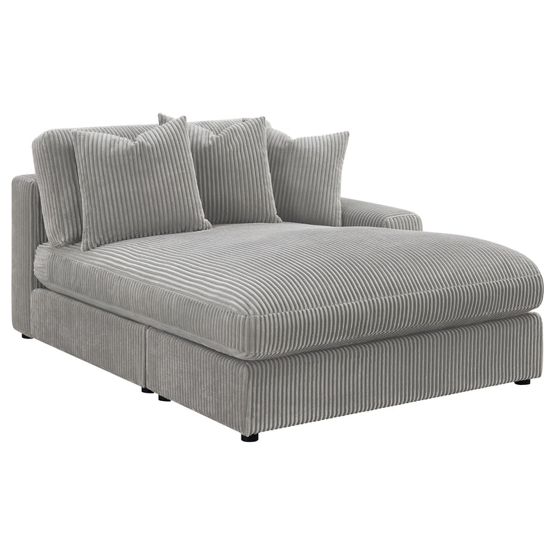 Blaine 3-Piece Corduroy Reversible Chaise Sectional Sofa Fog
