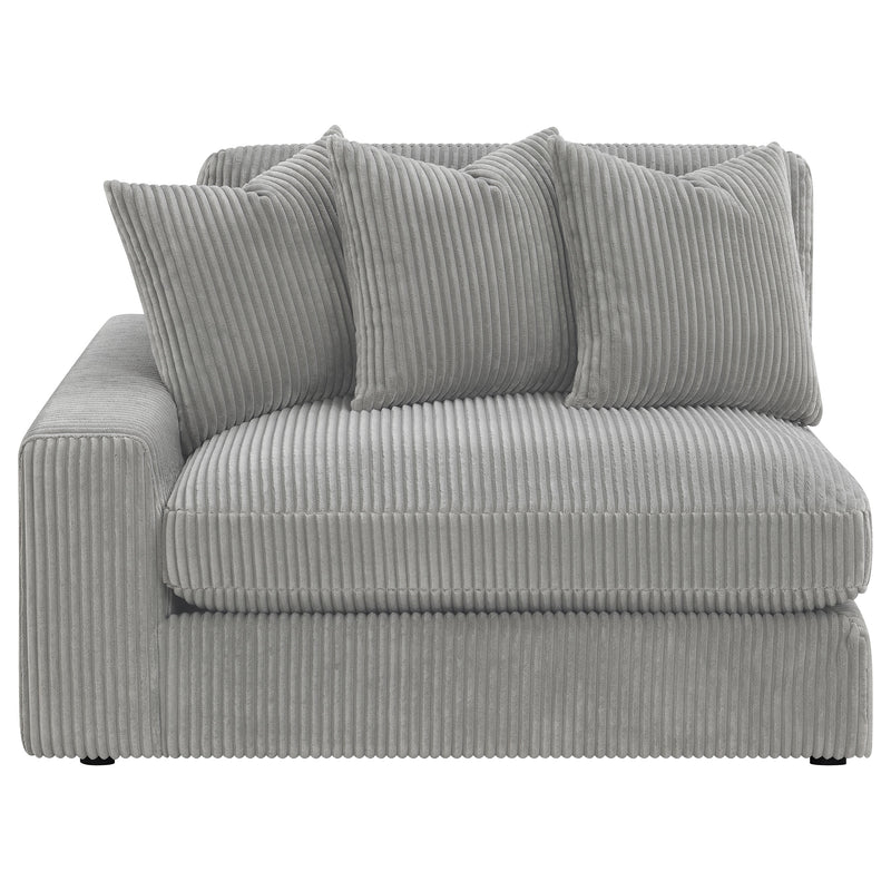 Blaine 3-Piece Corduroy Reversible Chaise Sectional Sofa Fog