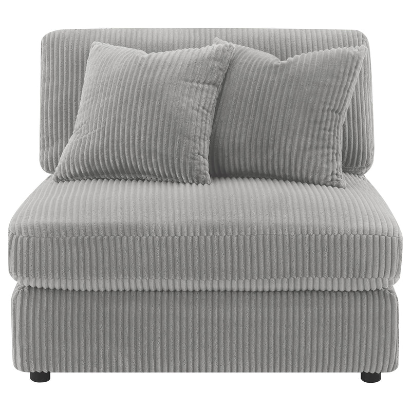 Blaine 3-Piece Corduroy Reversible Chaise Sectional Sofa Fog