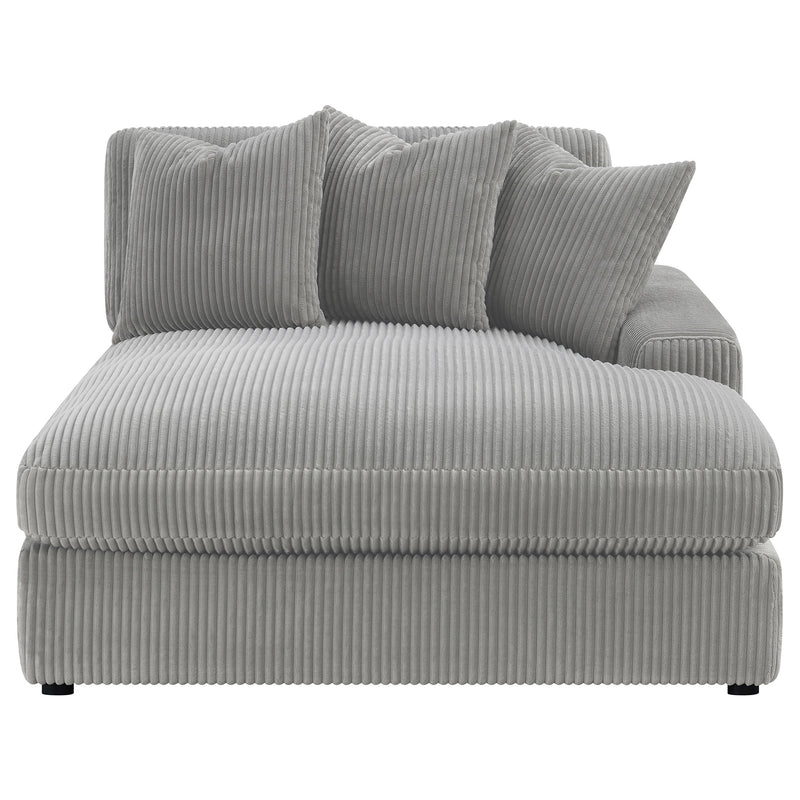 Blaine 3-Piece Corduroy Reversible Chaise Sectional Sofa Fog
