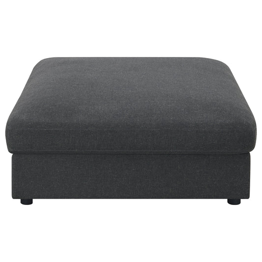 Serene Square Upholstered Ottoman Charcoal