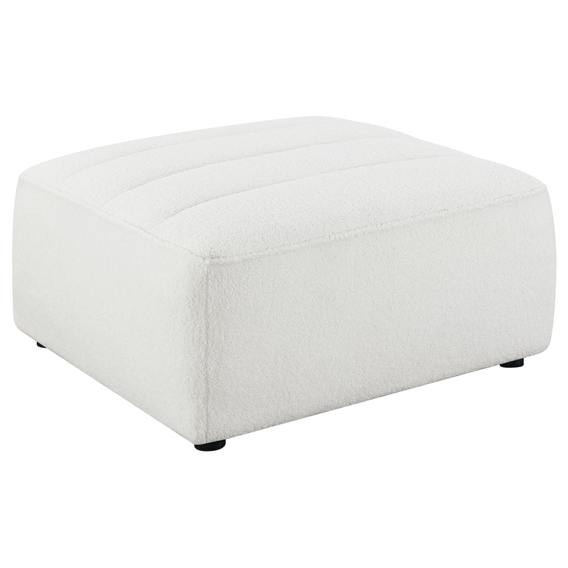 Sunny Square Upholstered Ottoman Ivory Sherpa