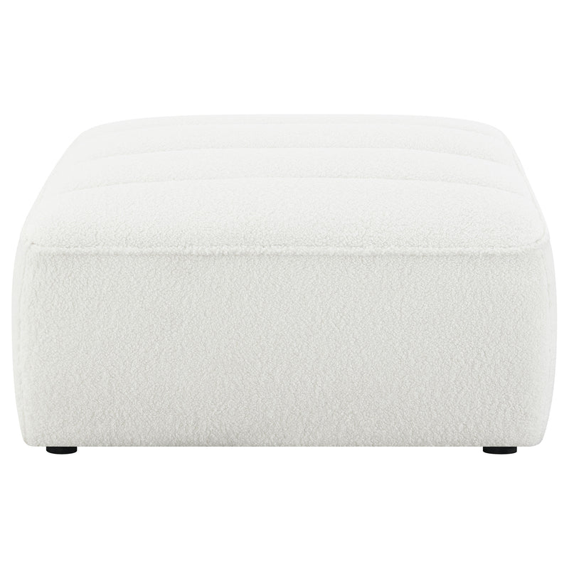 Sunny Square Upholstered Ottoman Ivory Sherpa