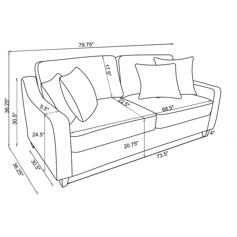 Christine Upholstered Sloped Arm Sofa Beige