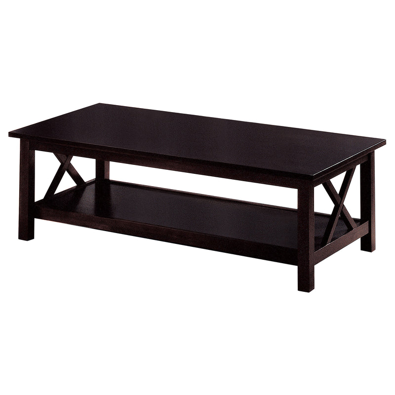 Rachelle 3-piece Rectangular Coffee Table Set Dark Merlot