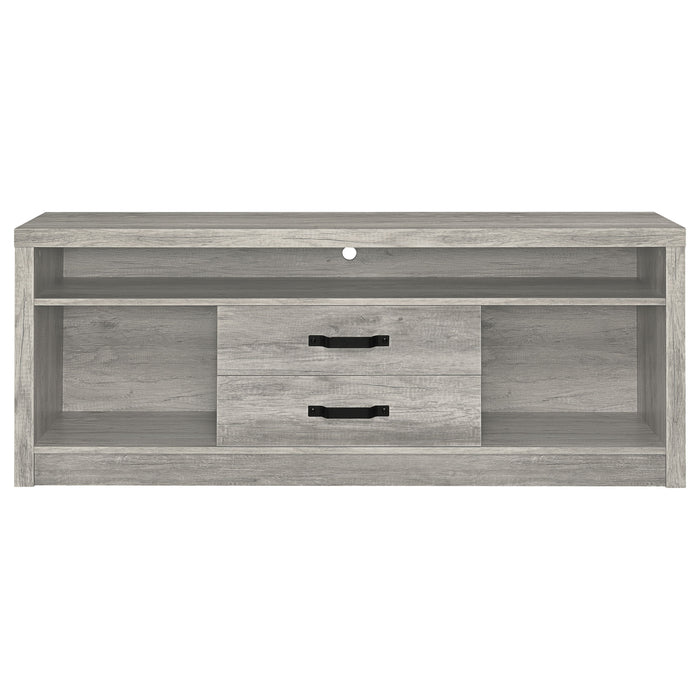 Burke 2-drawer Engineered Wood 59-inch TV Stand Grey Driftwood
