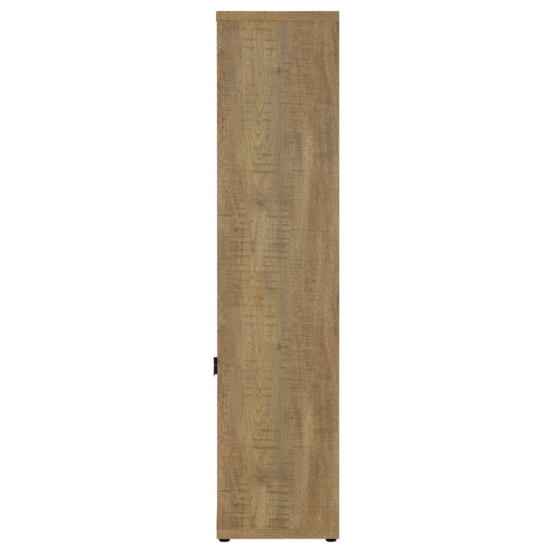 Tabby Farmhouse Media Tower with Adjustable Shelf and 2-Door Storage Mango