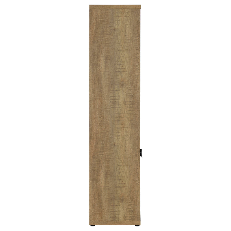 Tabby Farmhouse Media Tower with Adjustable Shelf and 2-Door Storage Mango