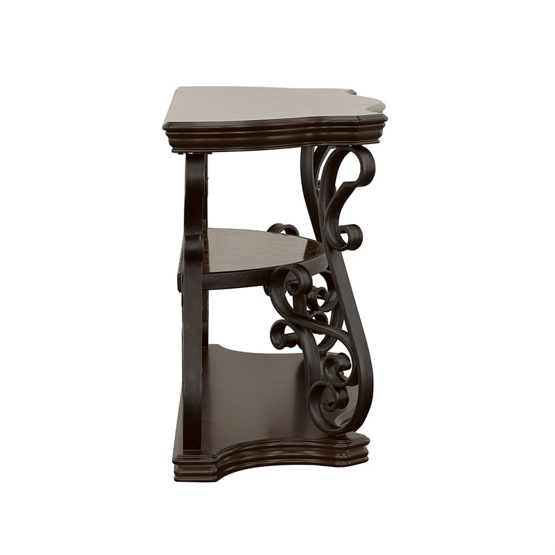 Laney Scrollwork Entryway Sofa Console Table Dark Merlot
