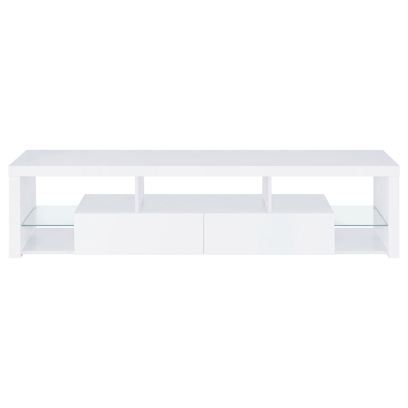 Jude 2-drawer Engineered Wood 71-inch TV Stand High Gloss White
