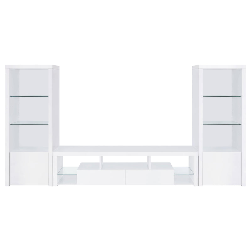 Jude 3-piece 71-inch TV Entertainment Center White High Gloss