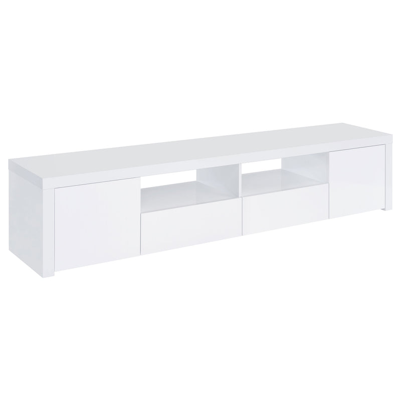 Jude 2-door Engineered Wood 79-inch TV Stand High Gloss White
