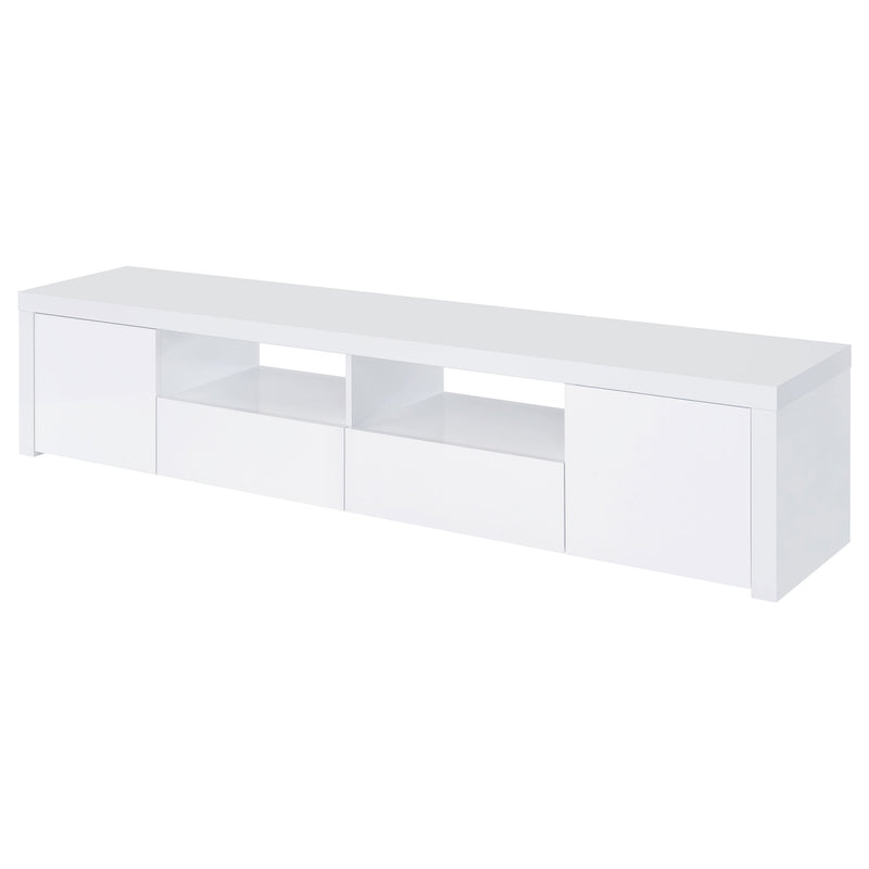 Jude 2-door Engineered Wood 79-inch TV Stand High Gloss White