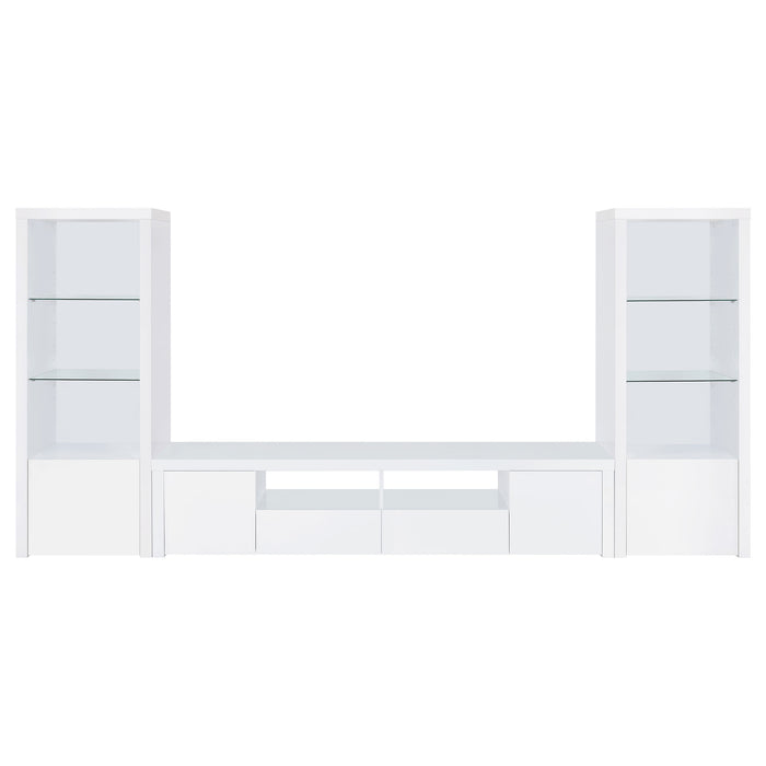 Jude 2-door Engineered Wood 79-inch TV Stand High Gloss White