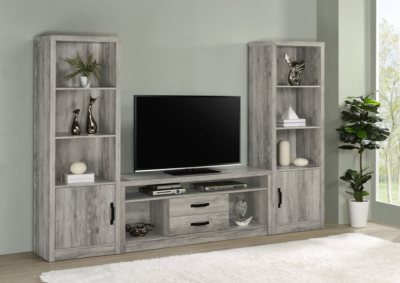 Burke 4-shelf Engineered Wood Media Tower Grey Driftwood